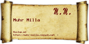 Muhr Milla névjegykártya